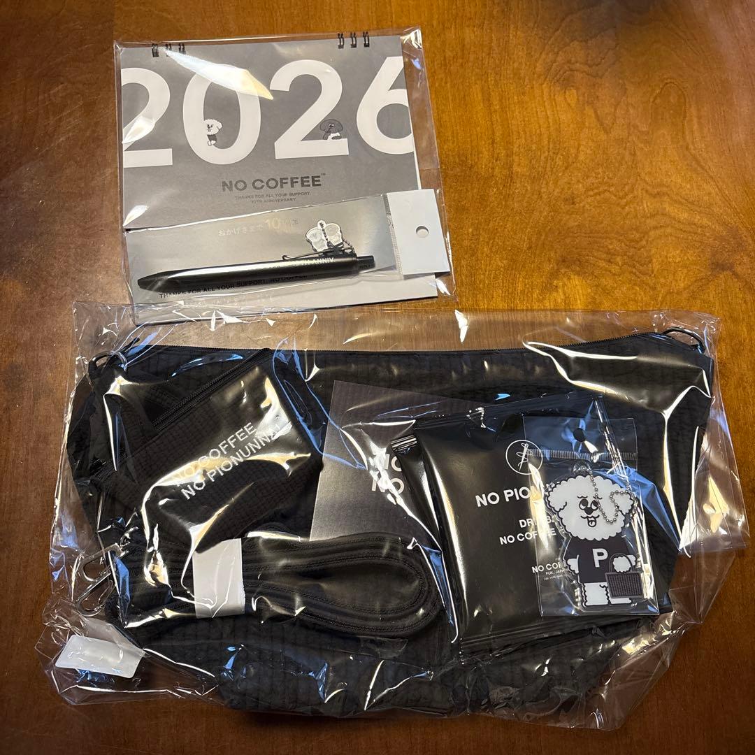 【新品未開封】ピオヌンナル×ノーコーヒー　ショルダーバック　ブラック