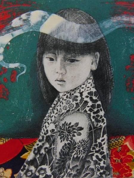 智内兄助、３、希少画集画、新品額装付