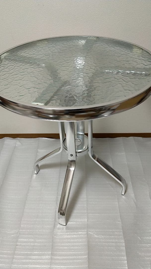 【DULTON】ダルトン╱テーブル╱丸テーブル╱円型╱アルミ╱ガラス╱カフェ