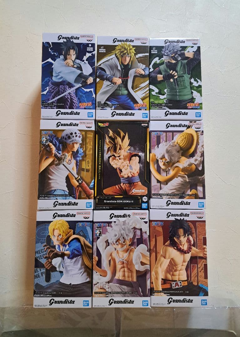 フィギュアまとめ売り グランディスタ ナルト ドラゴンボール ワンピース ９体