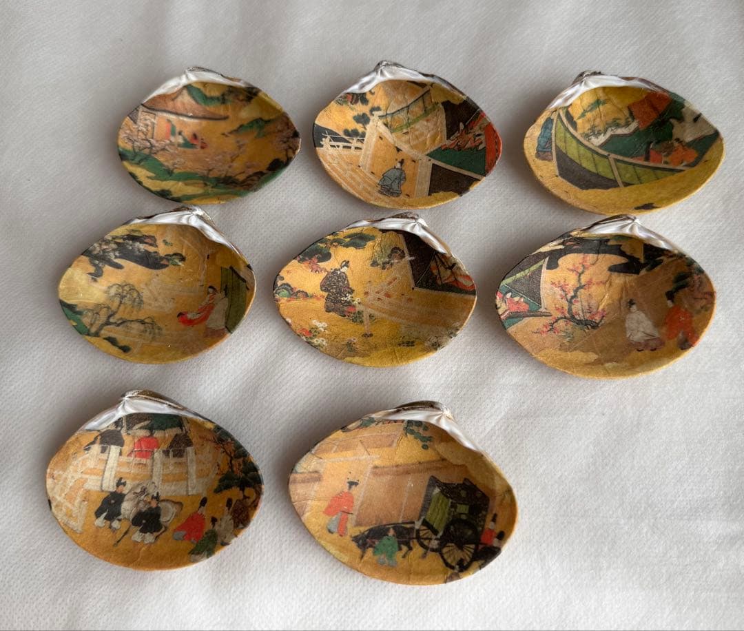 ひな祭り はまぐりの貝合わせ 手書きかな百人一首 源氏物語絵巻