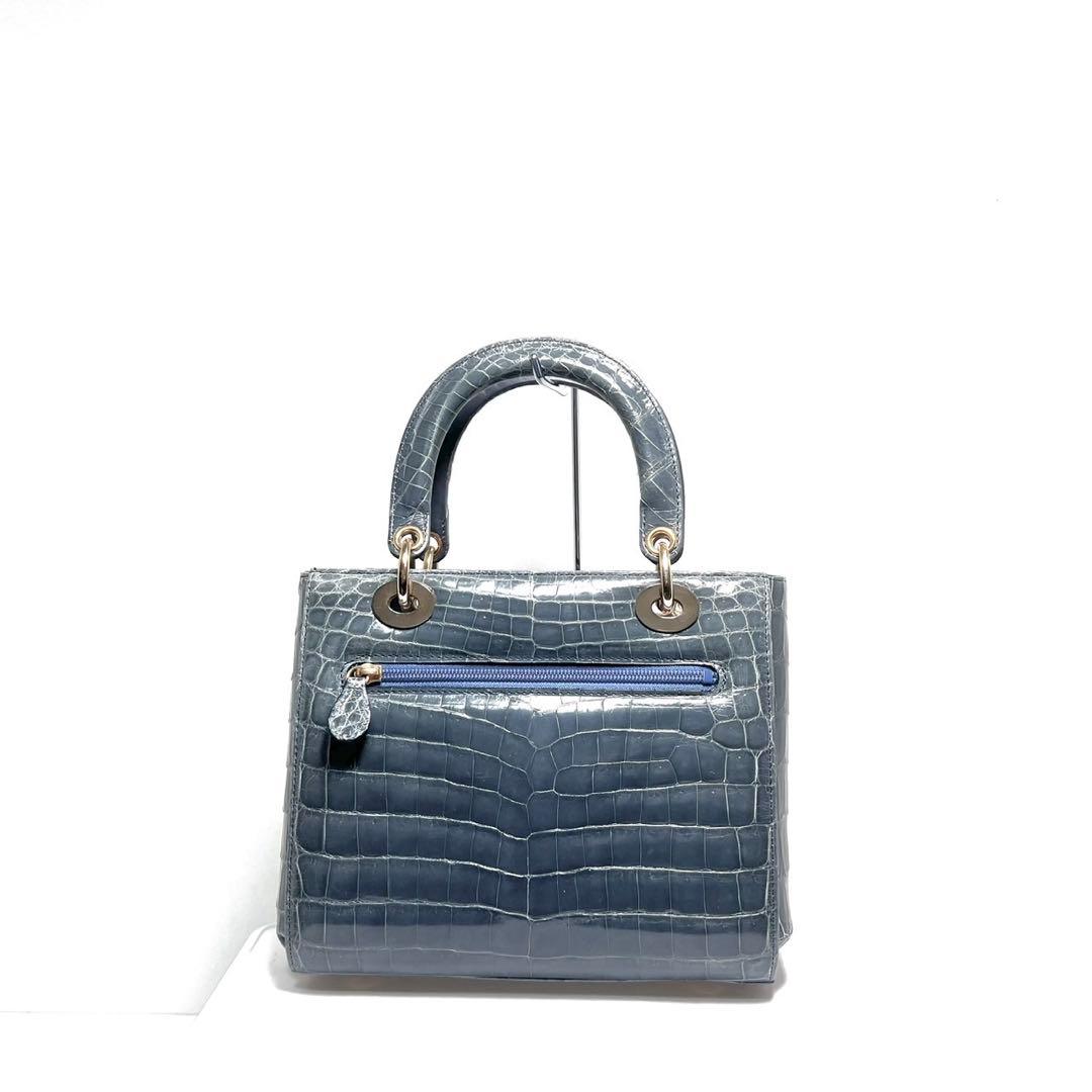 【美品】JRA認定品・日本製 /sanpo三宝/シャイニングクロコ/ハンドバッグ