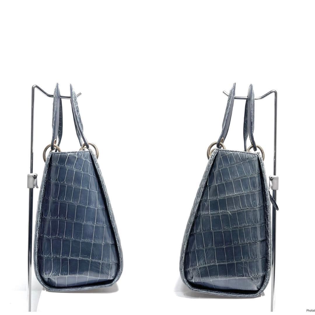 【美品】JRA認定品・日本製 /sanpo三宝/シャイニングクロコ/ハンドバッグ