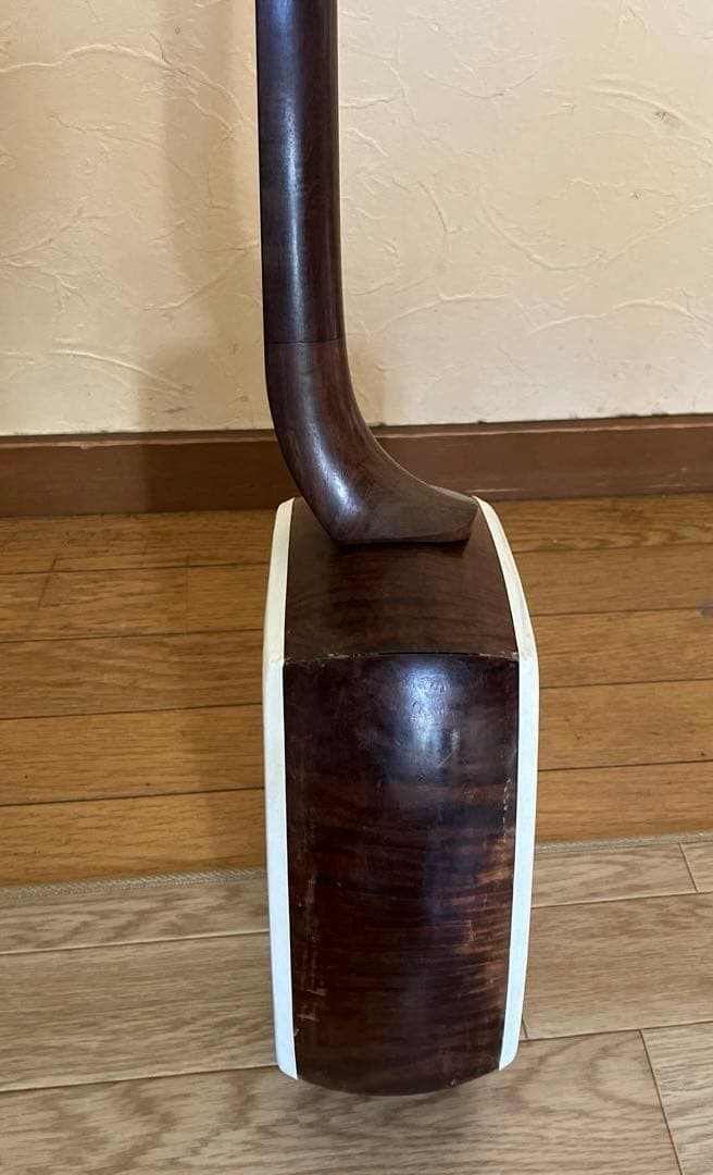 長唄・小唄三味線 銀細 綾杉洞 桑棹 かんべり修理済み 革両面張替済み