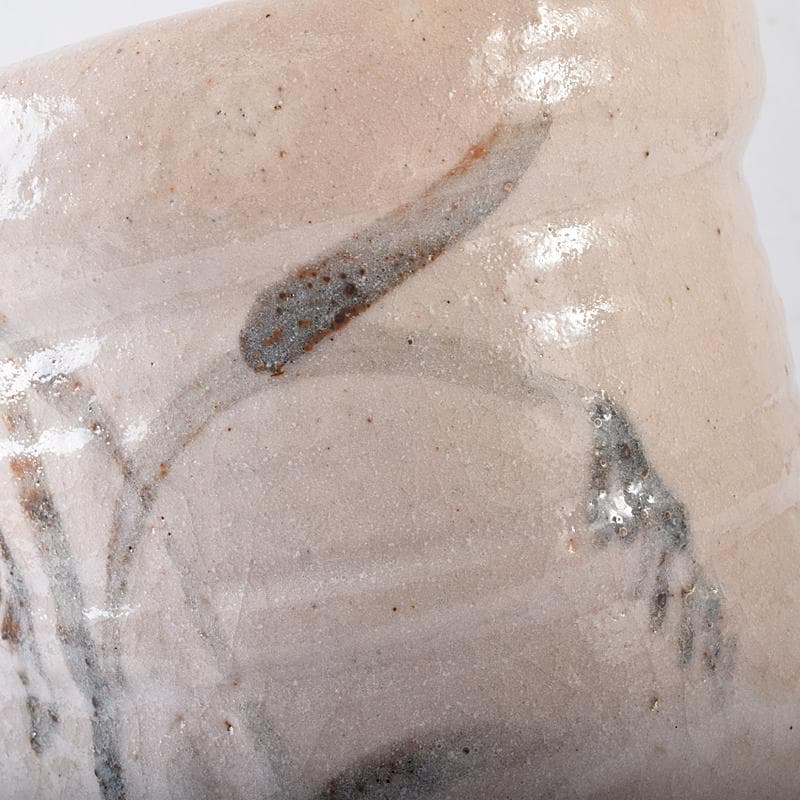 茶道具　山崎道正作　絵志野　水指　裏千家十五代鵬雲斎極め箱　M　R8732B