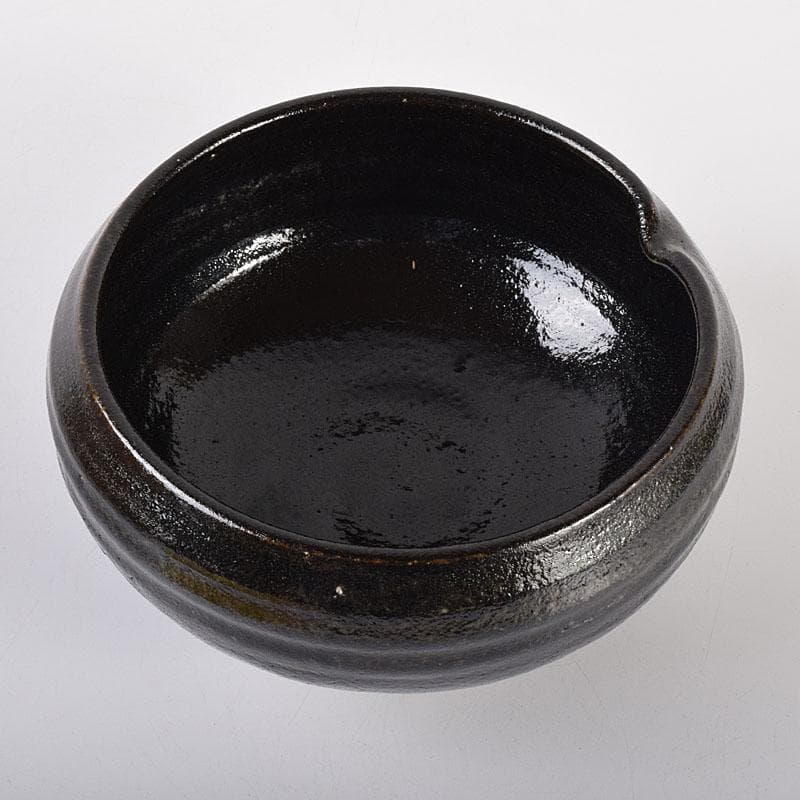 茶道具　芳幽軒　加藤石春作　黒楽菓子器　共箱　M　R7752