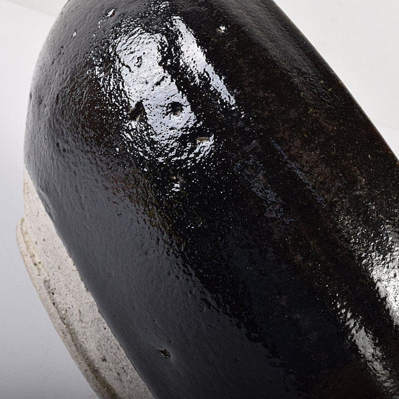 茶道具　芳幽軒　加藤石春作　黒楽菓子器　共箱　M　R7752