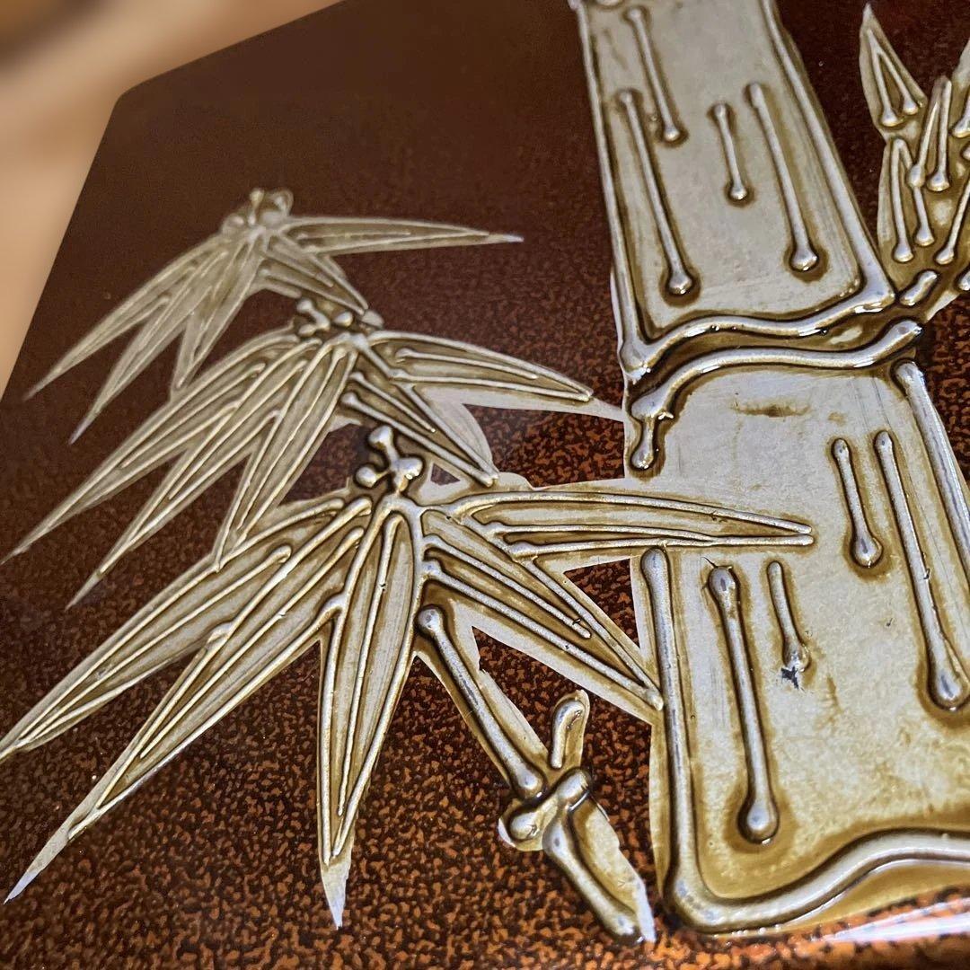 竹模様のブラウン重箱