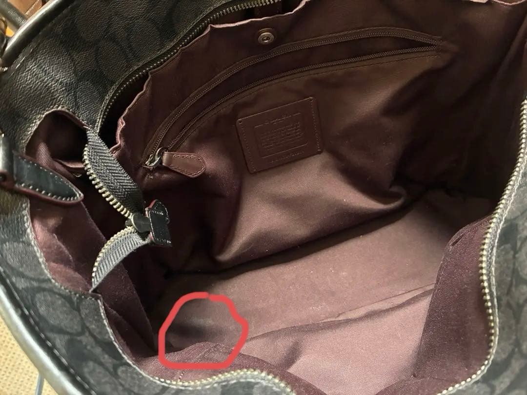 COACH ブラック レザービジネスバッグ