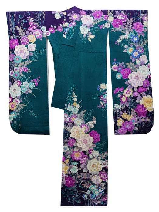 もりはなえ　振袖　 豪華な色柄　紋意匠生地 　身丈166cm 　ガード加工済
