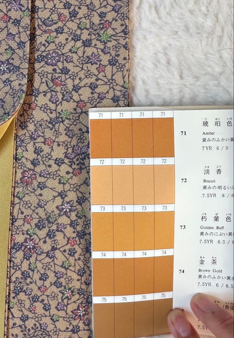 作家物　美品　小花が可愛い　型染め　小紋　正絹