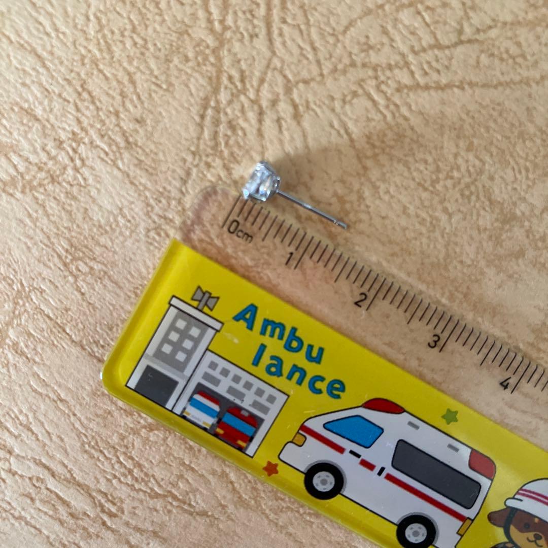 まさみ様用CZダイヤモンド スタッドピアス K14WG 14金 一粒ダイヤモンド