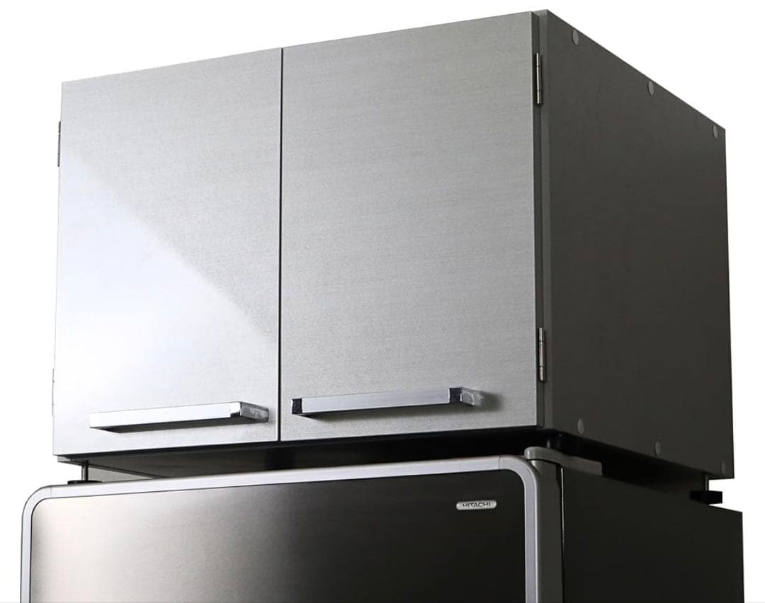 冷蔵庫上ストッカー (シルバー, 幅57cm)