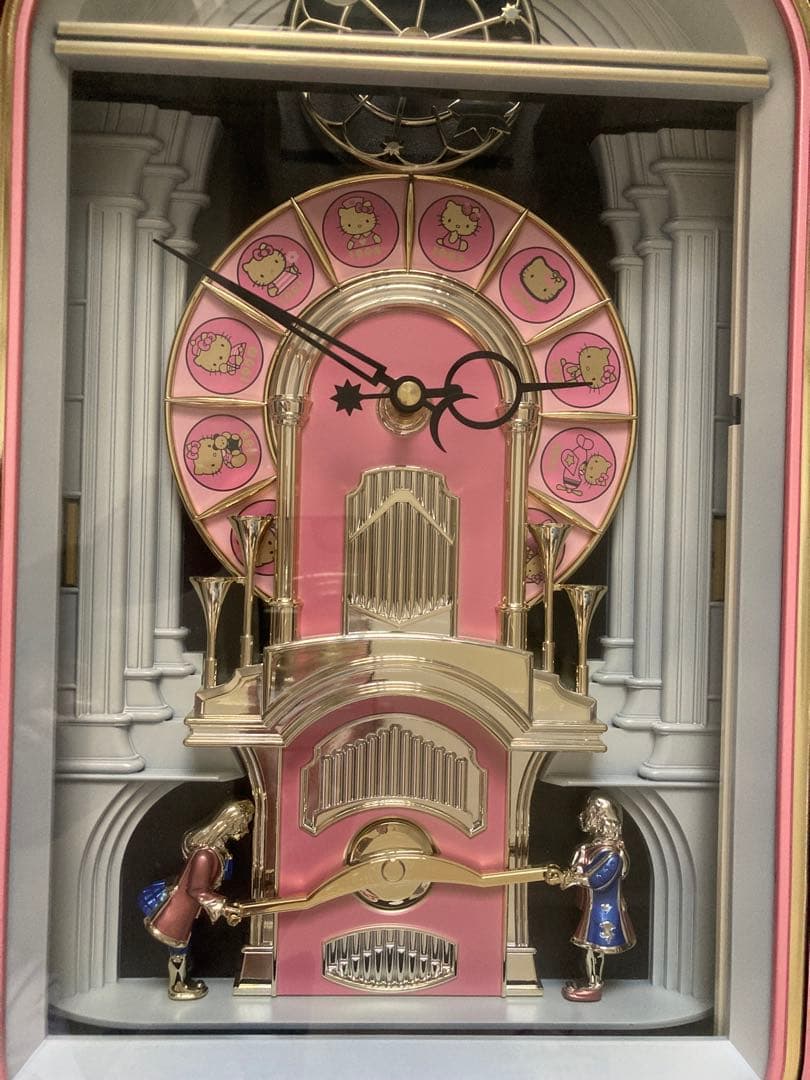 骨董品　レア　HELLO KITTY 大きいからくり時計 ピンク　キティ