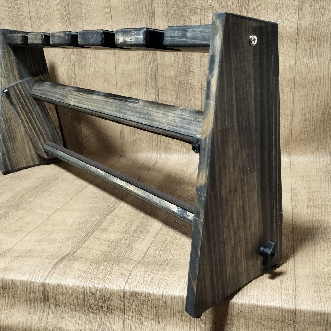 ♪手作り 沖縄三線ラック　折りたたみ収納　５丁掛け　三線スタンド　♪