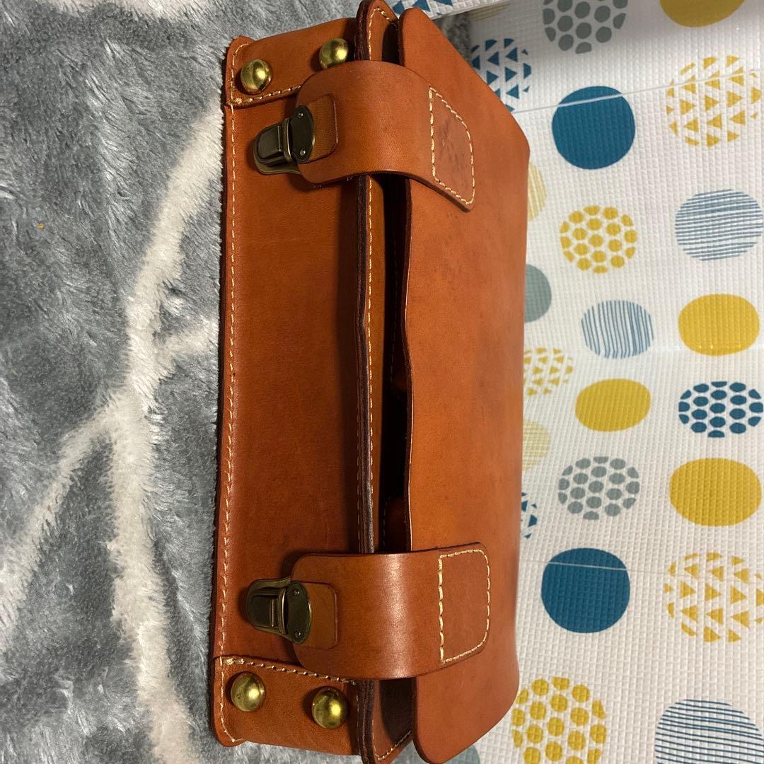 Herz 総かぶせ　横型　2way ビジネスバッグ　Lサイズ　革