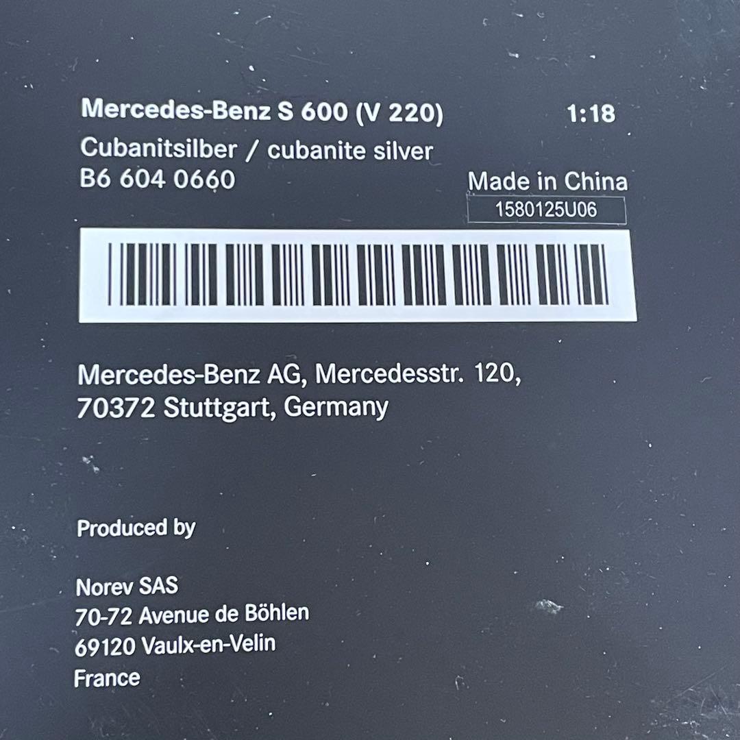1/18 NOREV ノレブ メルセデス・ベンツ S600 2000-2005