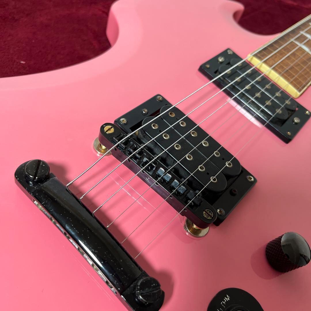 【8798】 フレットレスギター モッキンバード タイプ ピンク エレキギター