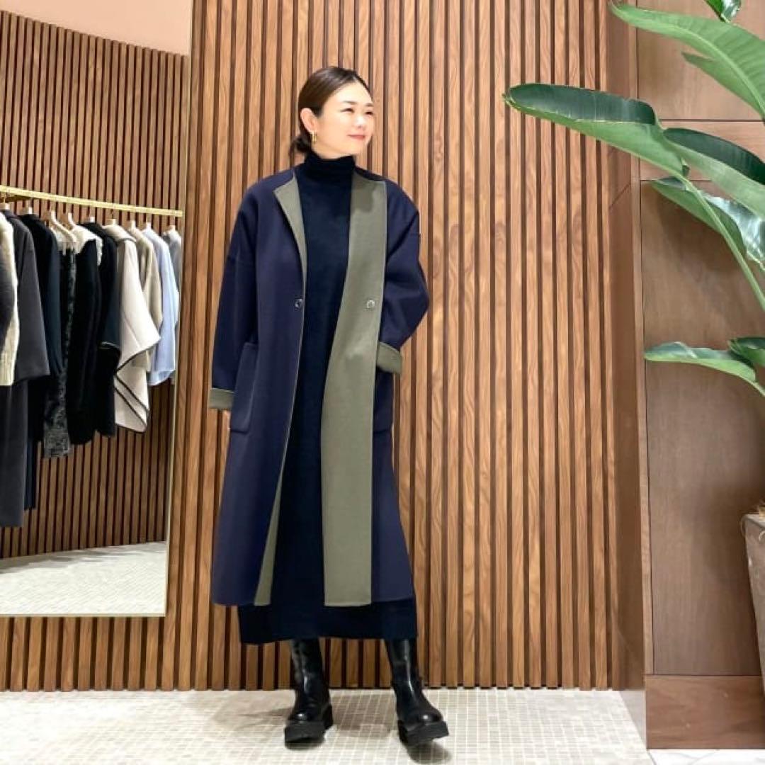 Demi-Luxe BEAMS / クルーネック リバーコート