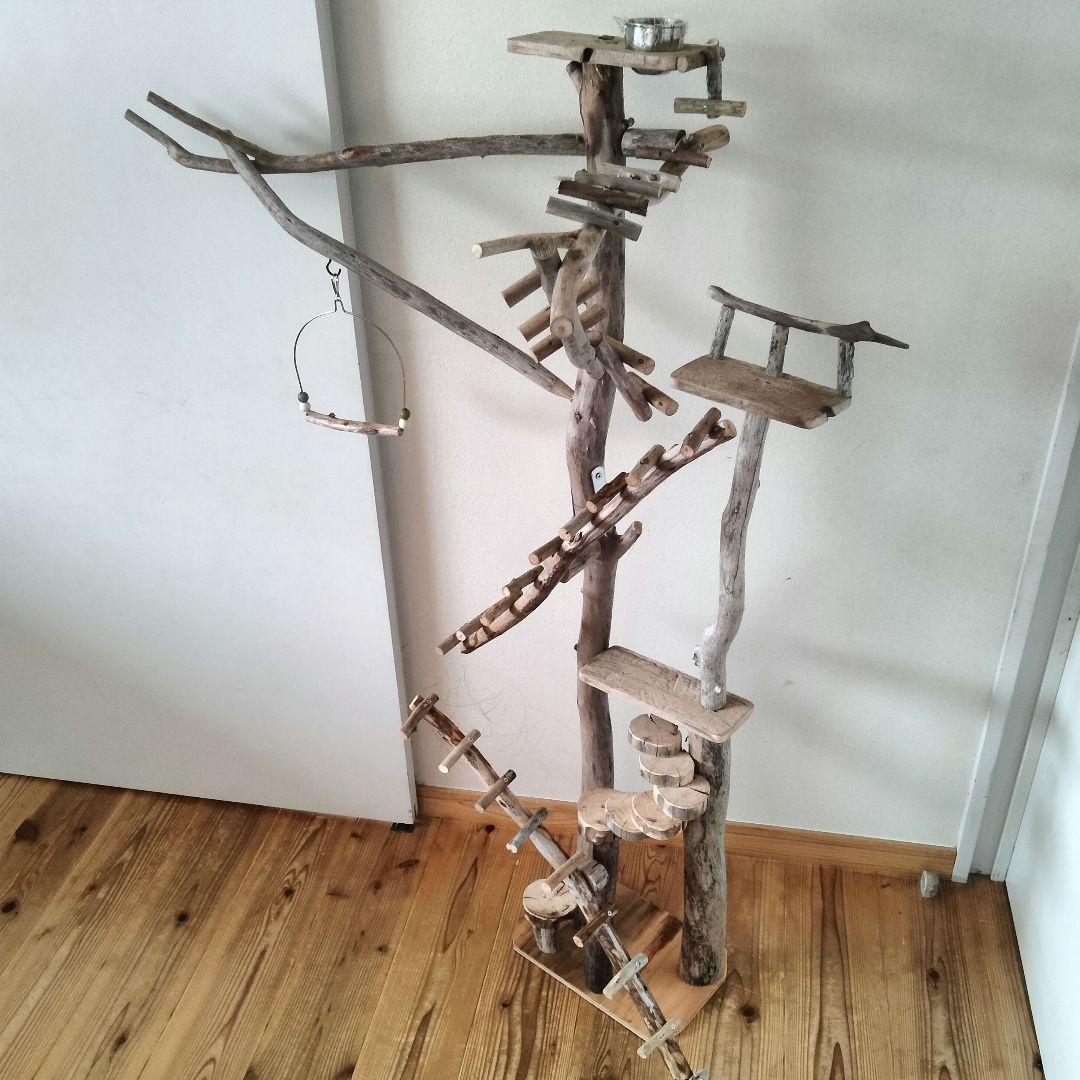 バードアスレチックジム大型 ㊺ 天然木 自然木 流木 インコ おもちゃ