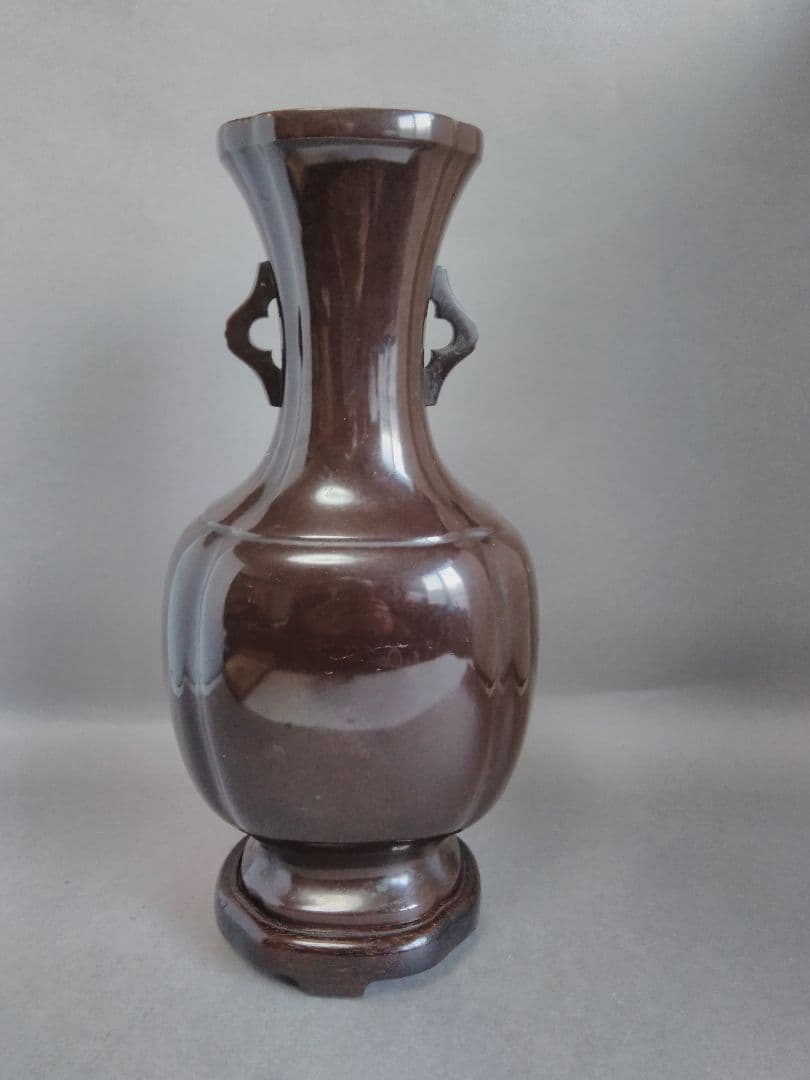 紫銅、阿古陀形　花入(金谷五良三郎)