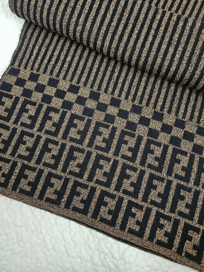 美品✨ FENDI フェンディ ズッカ柄 FF マフラー ウール イタリア
