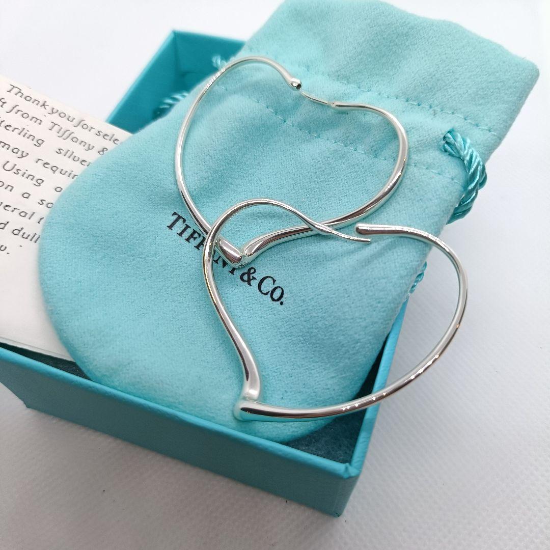 まりもり様　極美品✨️ティファニー　保存箱付き　オープンハート　フープ　ピアス