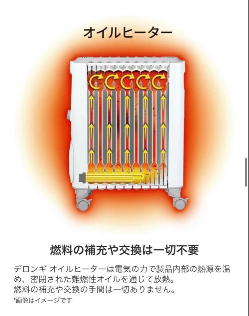 DeLonghi オイルヒーター ホワイトRHJ35M0812-DG