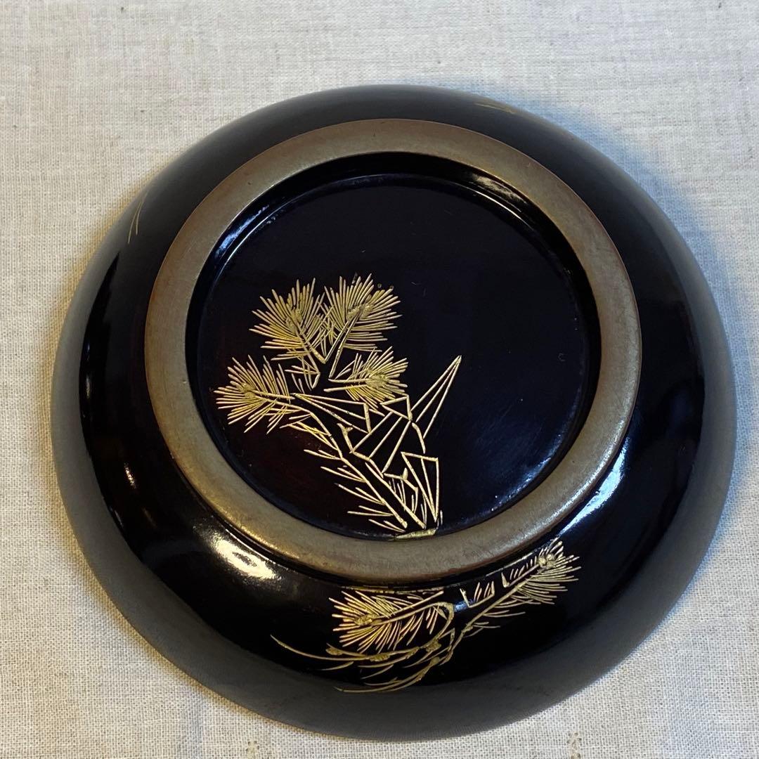 輪島塗　吸物椀　菓子椀　煮物椀　お椀　漆器　金蒔絵　松の図　木製　3客　セット⑧