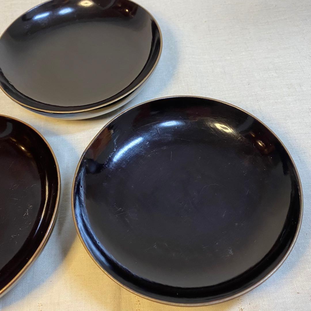 輪島塗　吸物椀　菓子椀　煮物椀　お椀　漆器　金蒔絵　松の図　木製　3客　セット⑧