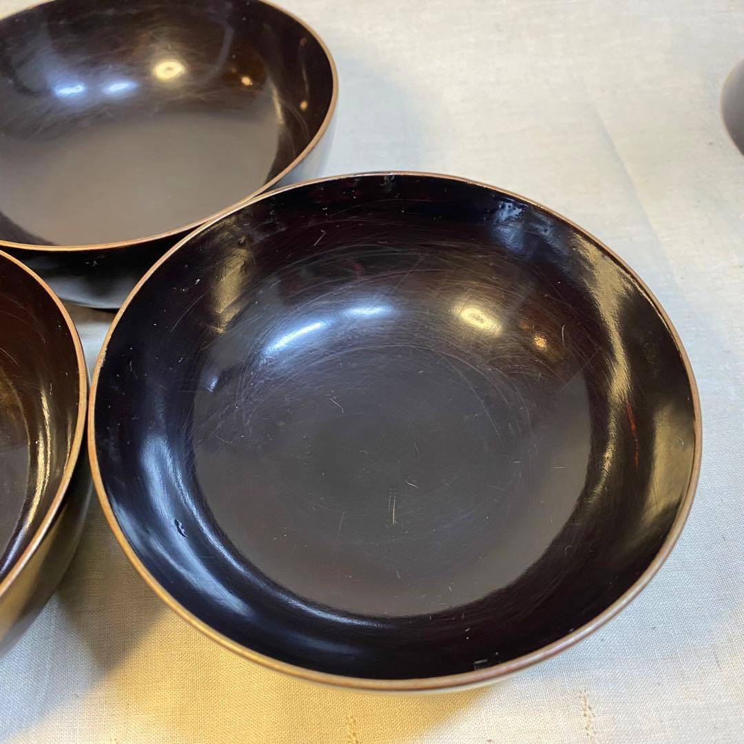 輪島塗　吸物椀　菓子椀　煮物椀　お椀　漆器　金蒔絵　松の図　木製　3客　セット⑧