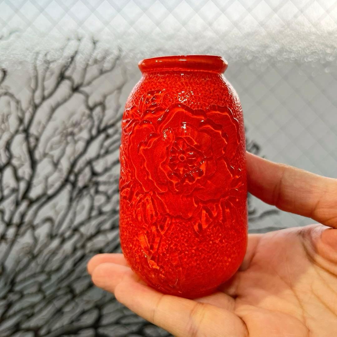 骨董　時代ガラス　超希少　瓜型　牡丹エンボス　飴屋瓶　金平糖瓶　菓子瓶