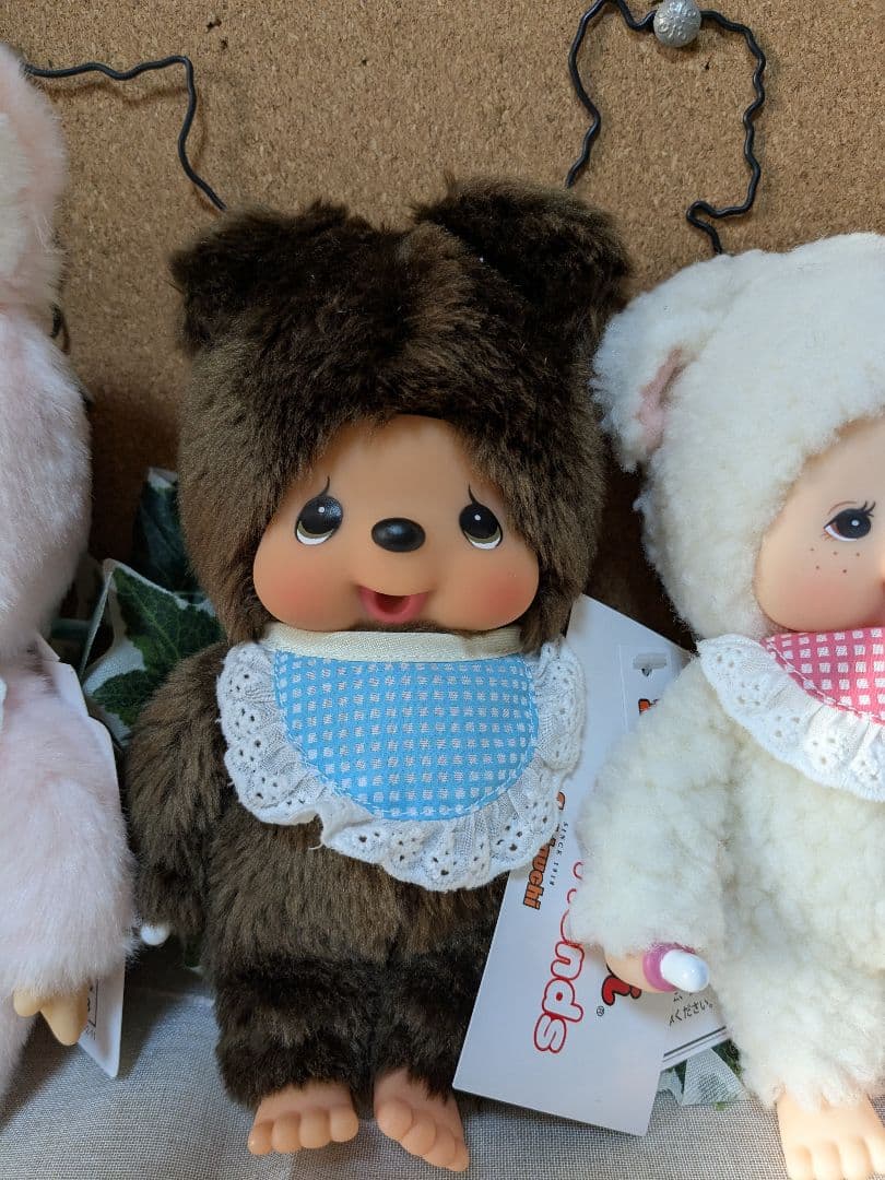 新品タグ付　モンチッチぬいぐるみ チャムクマブラウン3set