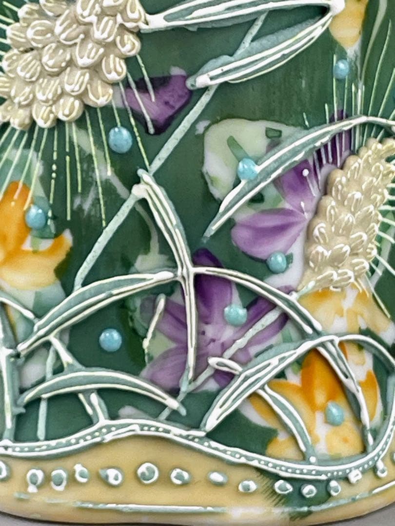 【希少】オールドニッポン アールヌーボー 麦図 一陳盛り上げ クリーマー ジャグ