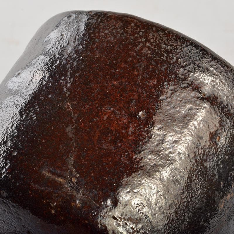 茶道具　楽吉左衛門　九代了入　黒筒茶碗　共箱　G　R6993