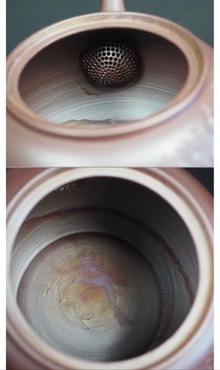 送料無料　萬古焼『伊藤実山』造　手作り老松彫刻急須　未使用品