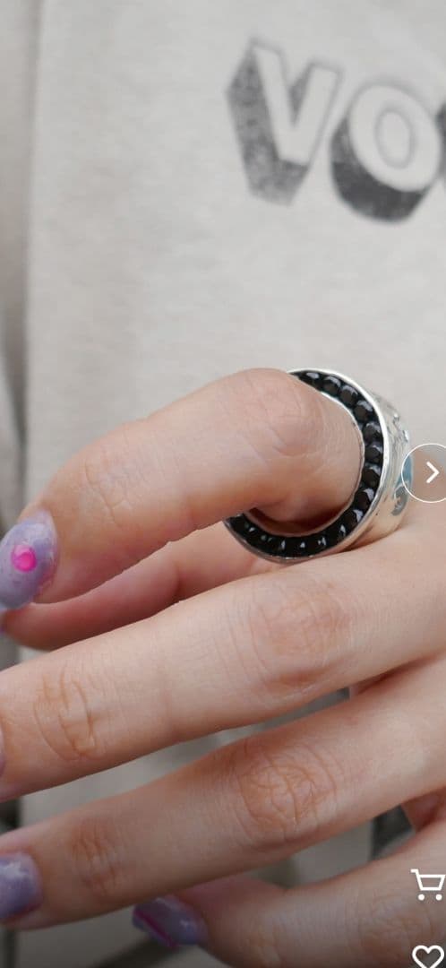 e.m. ジルコニア埋め込みシルバーリング