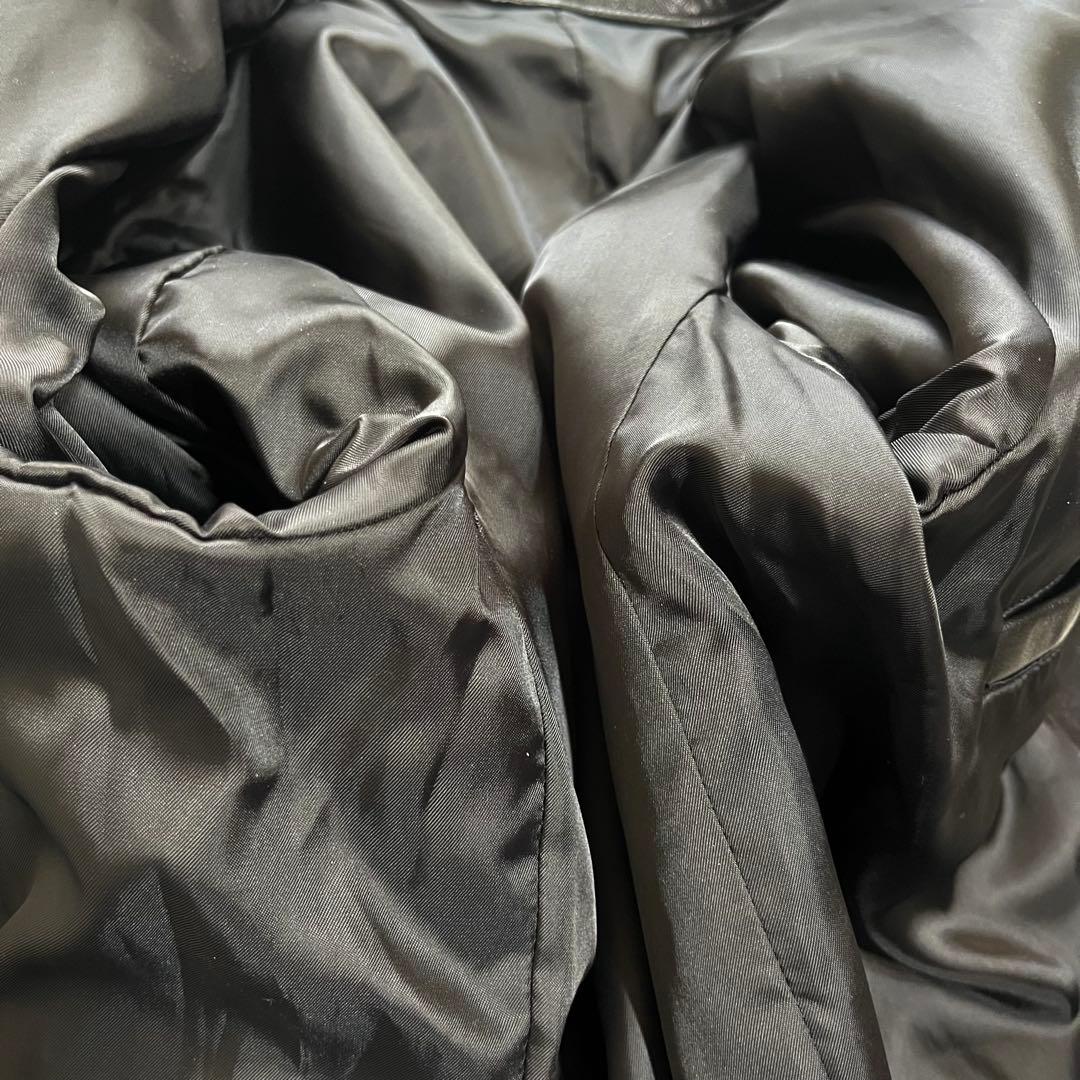 【美品】 シップス シングル ラムレザー ライダースジャケット L ブラック