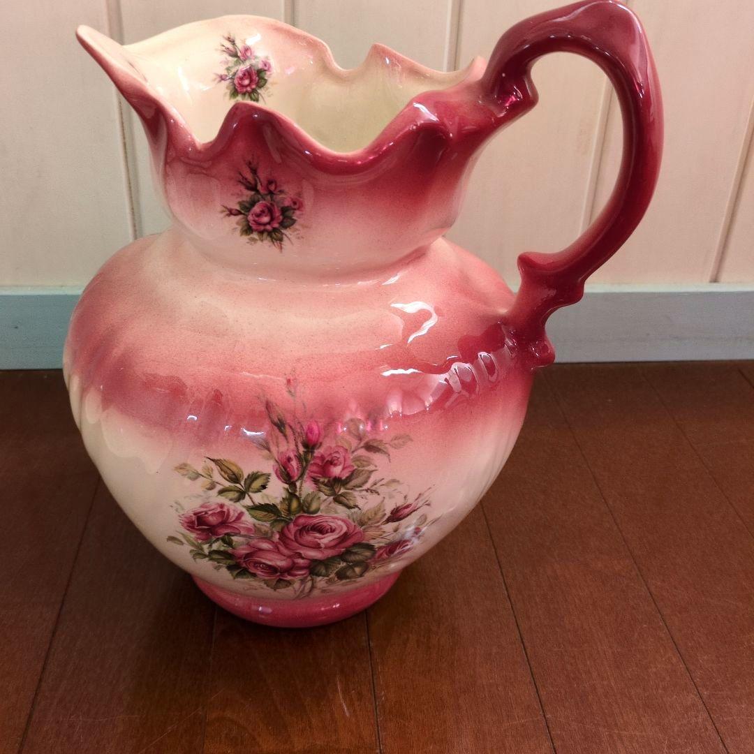 ★英国製　大きい洗面器とピッチャーの５点セット