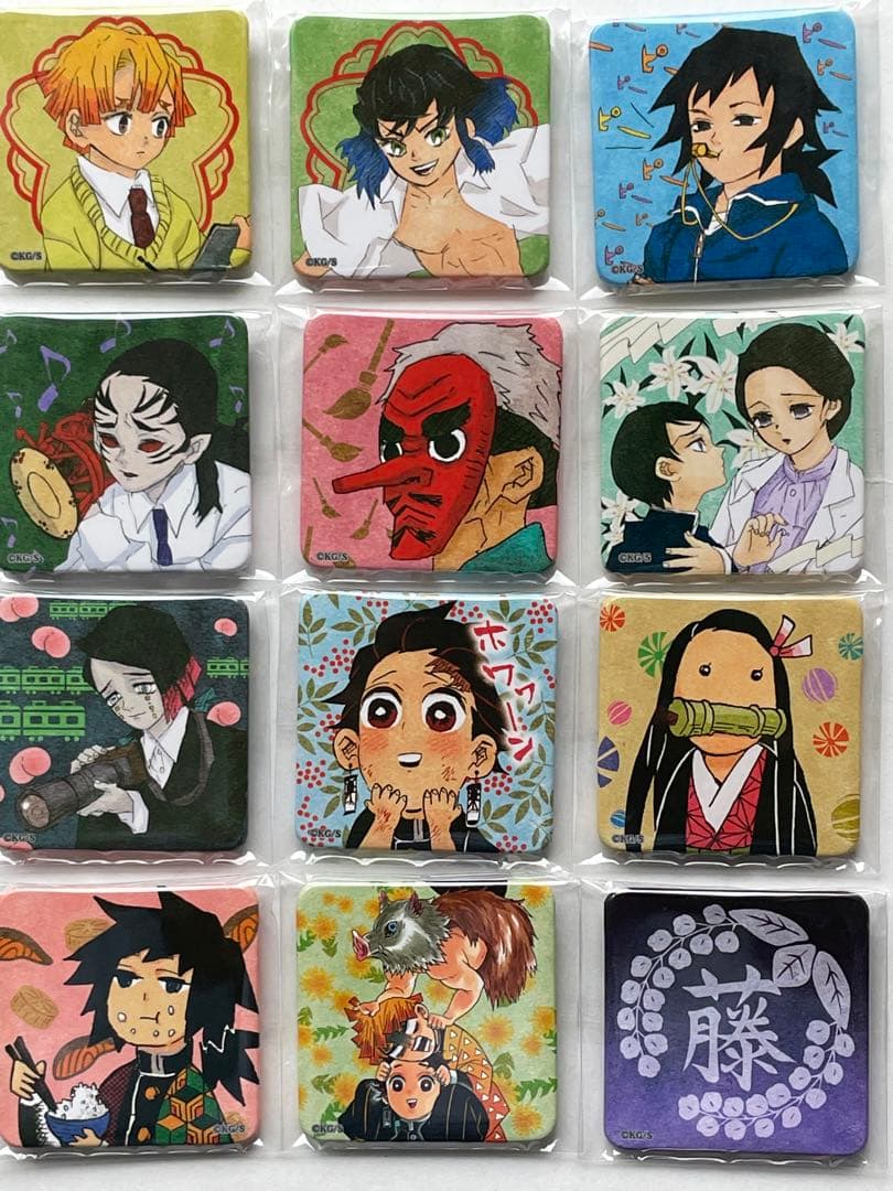 鬼滅の刃　スクエア缶バッジ　アナザーカラー　コンプリート　ジャンプショップ