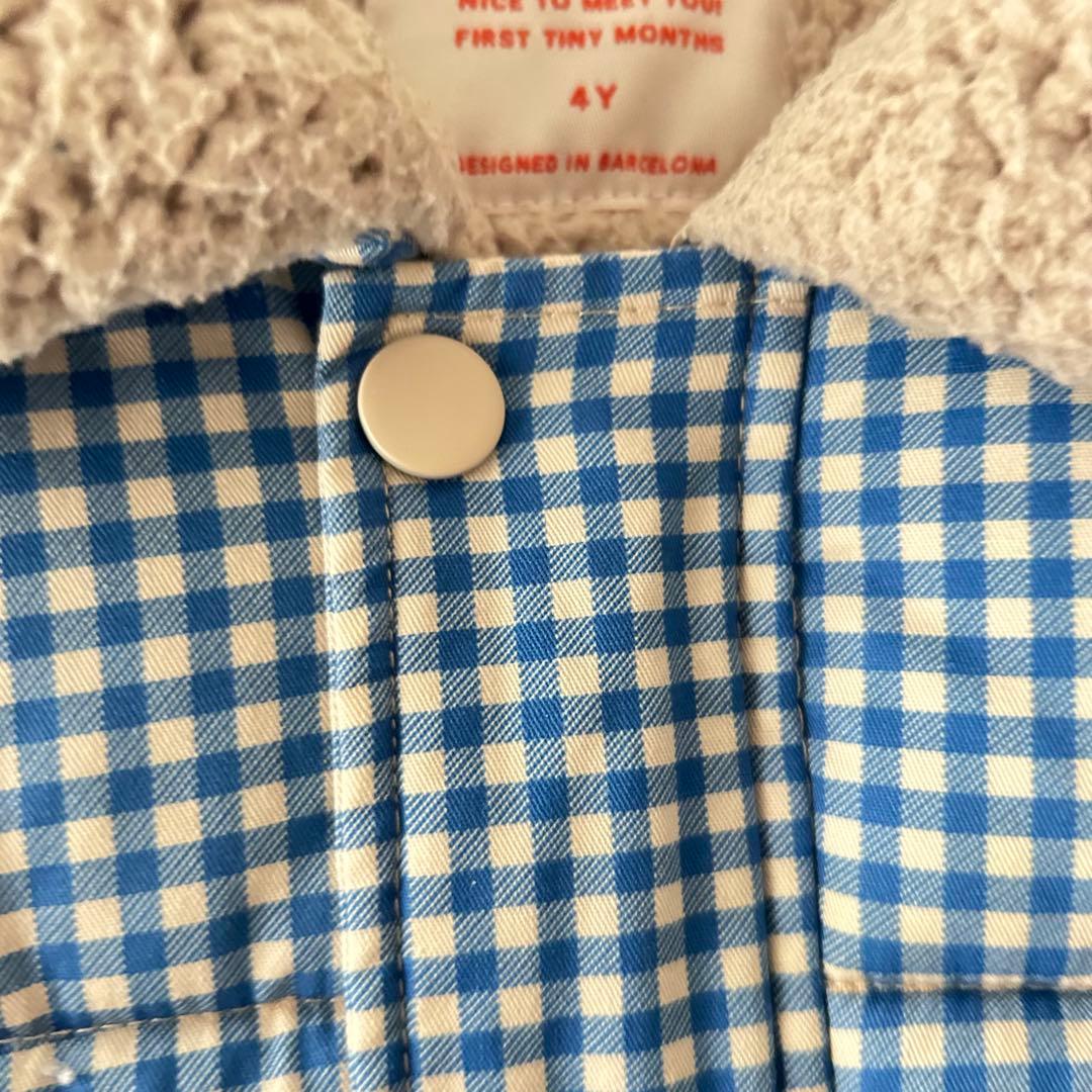 アウター TINY COTTONS VICHY PADDED OVERALL 4Y