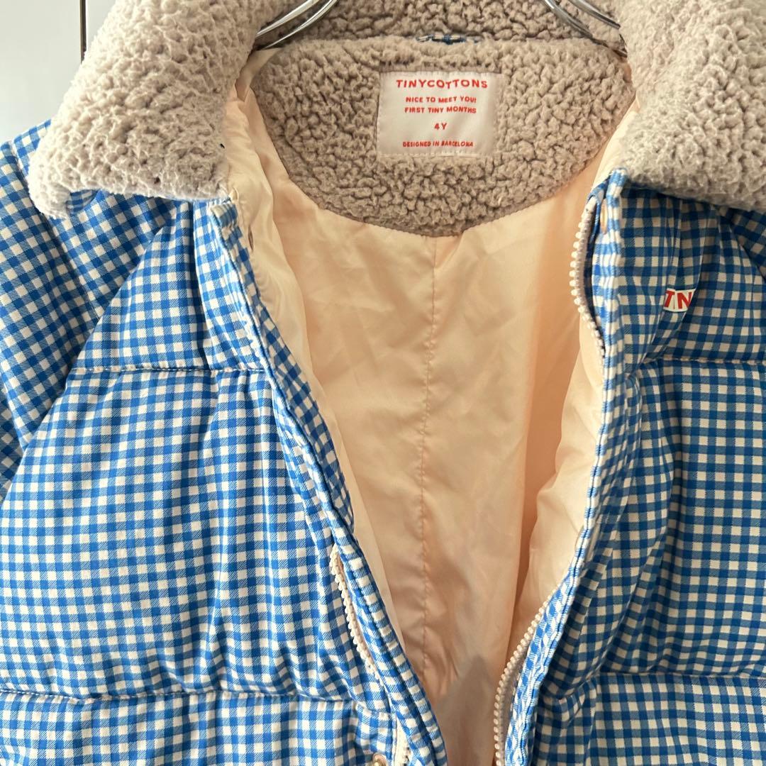 アウター TINY COTTONS VICHY PADDED OVERALL 4Y