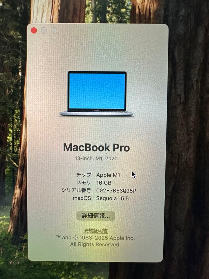 MacBook Pro M1 2020 16/512GBバッテリー最大容量98%