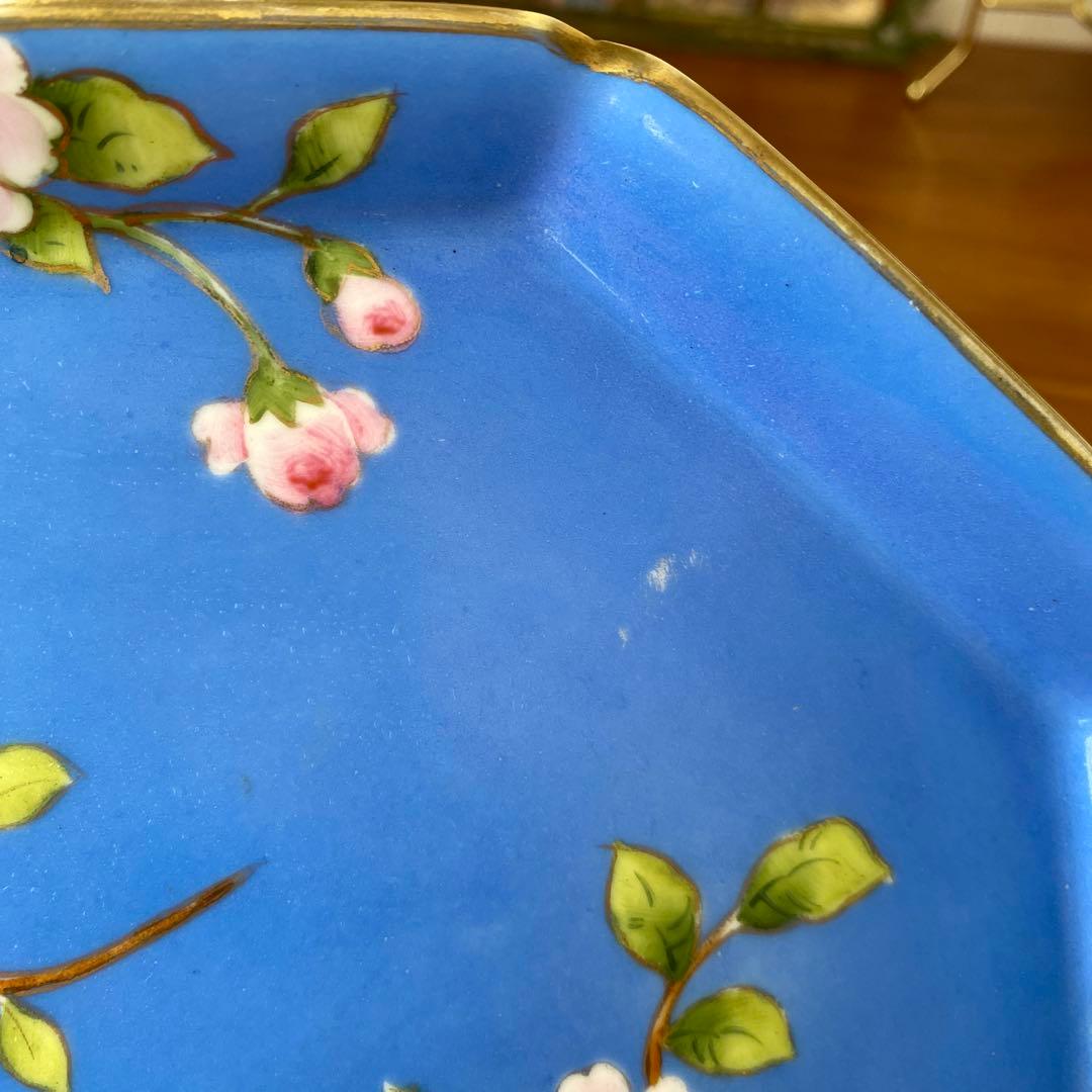 英国里帰り　オールドノリタケ　ドレッシングテーブルセット　鮮やかなブルーとお花