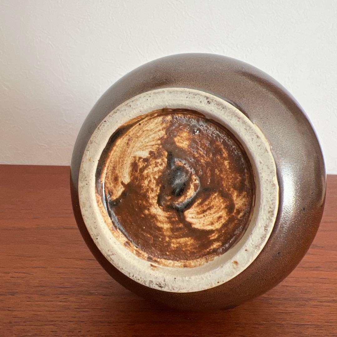 【希少】瀬戸本業窯 水野半次郎作 鉄釉瓢形壺 民藝