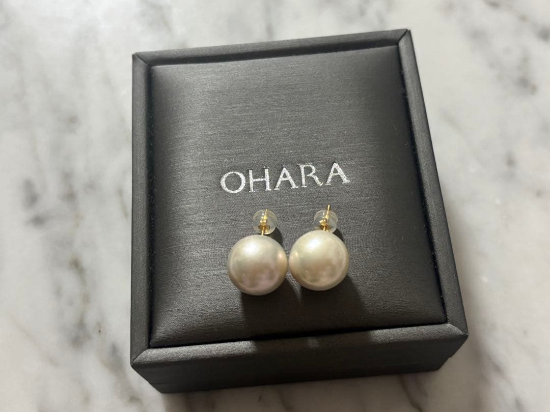 【もりなが】OHARA PEARL 淡水パールピアス K18 13-14