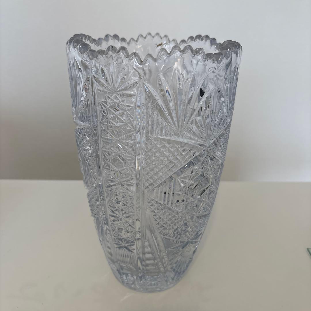 クリスタルガラス 花瓶 高さ約26.5cm