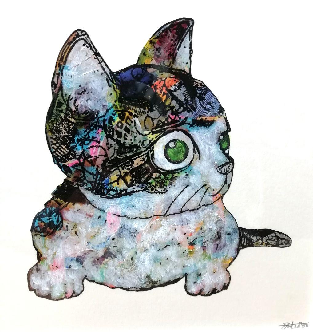 額縁ご確認ページ　title「てこてこニャンコ」