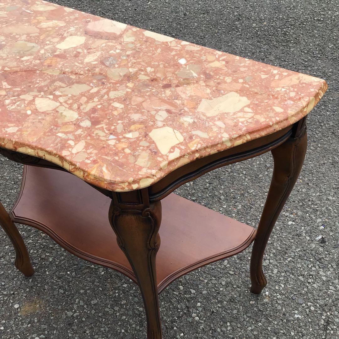 大理石天板の西洋家具テーブル　コンソール テーブル 花台 アンティーク