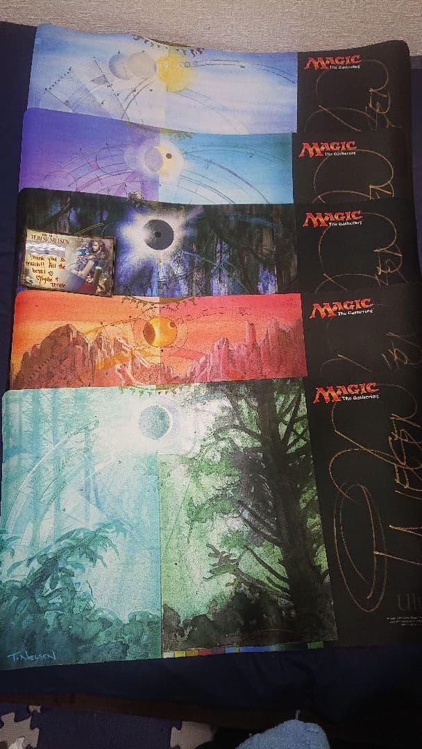 MTG GURUランド（サイン付き） プレイマット 5枚セット＋おまけ付き